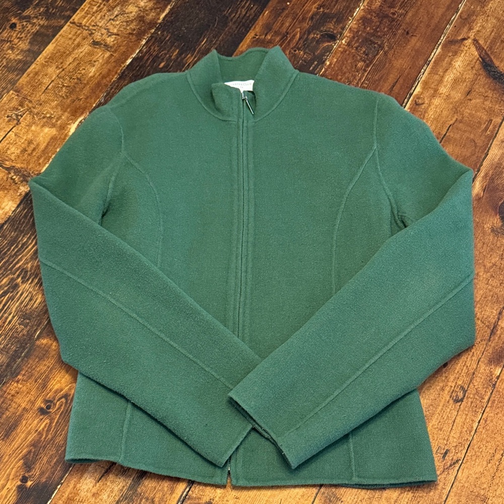 Charter Club Forest Green Zip Up Blazer petite medium